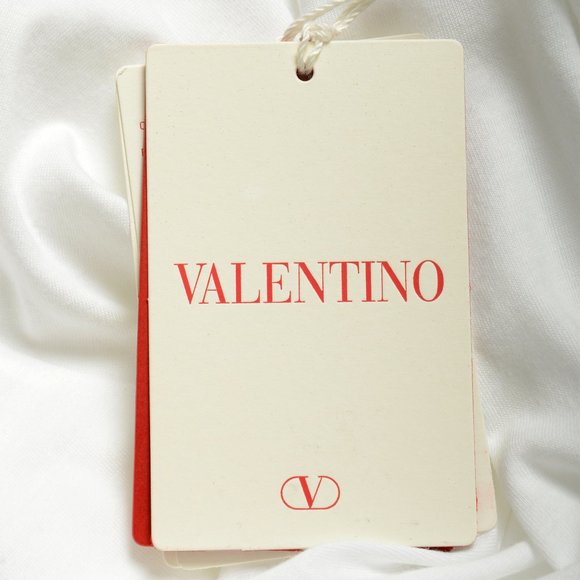 Valentino Men's White 2V3MG13D964 Logo Print Crewneck Short Sleeve T-Shirt - Picture 5 of 7